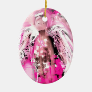 Breast Cancer Awareness Angel #2 Ceramic Tree Decoration