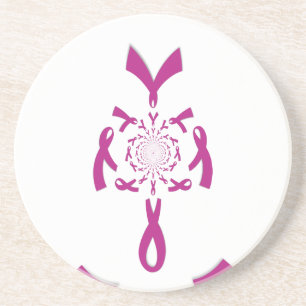Breast Cancer Awareness Art Print Coaster