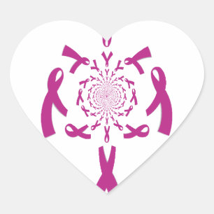 Breast Cancer Awareness Art Print Heart Sticker