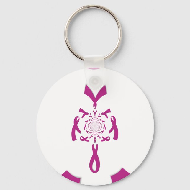 Breast Cancer Awareness Art Print Key Ring (Front)