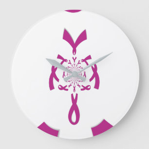 Breast Cancer Awareness Art Print Large Clock
