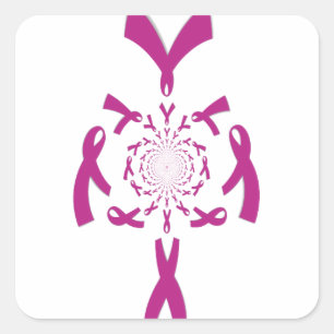 Breast Cancer Awareness Art Print Square Sticker