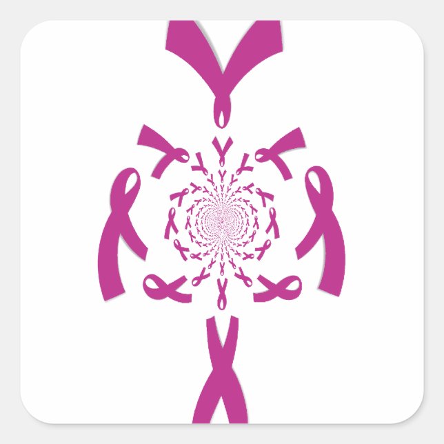 Breast Cancer Awareness Art Print Square Sticker (Front)