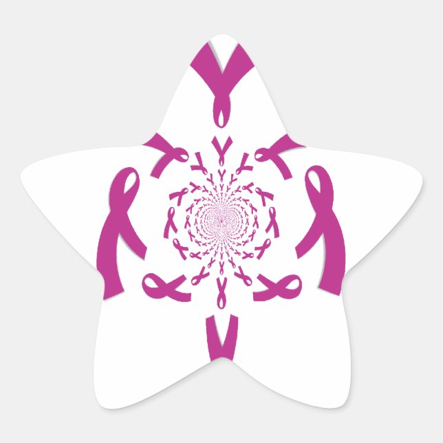 Breast Cancer Awareness Art Print Star Sticker (Front)