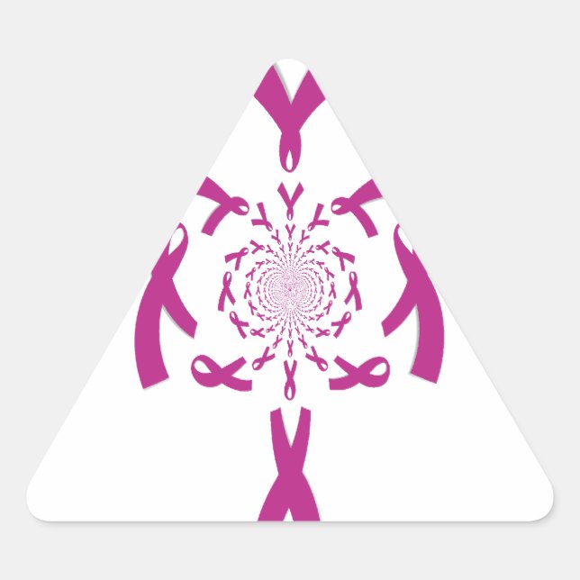 Breast Cancer Awareness Art Print Triangle Sticker (Front)