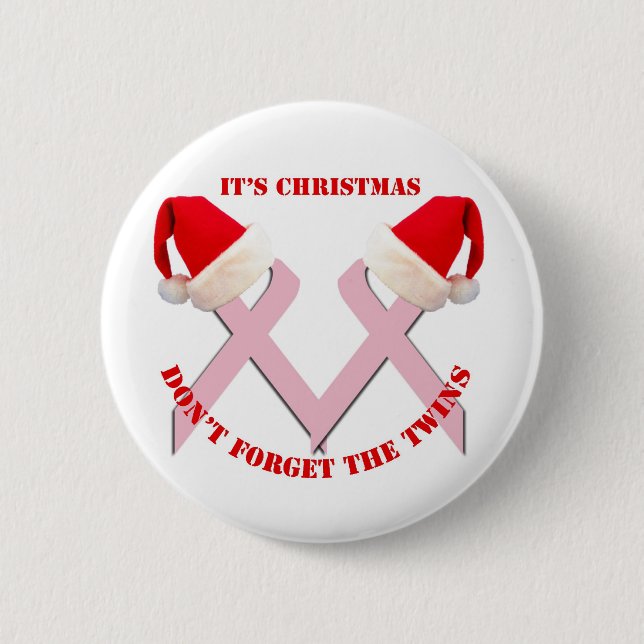 Breast Cancer Awareness at Christmas 6 Cm Round Badge (Front)