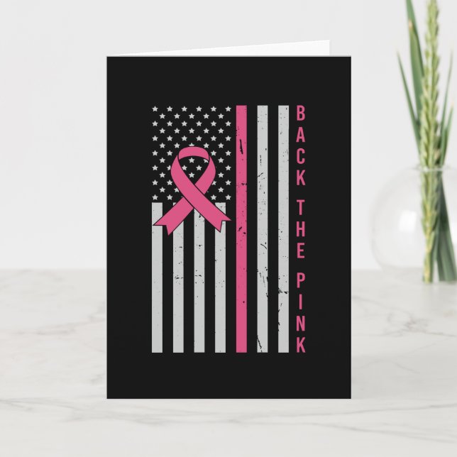 Breast Cancer Awareness Back The Pink USA Patriot Card (Front)