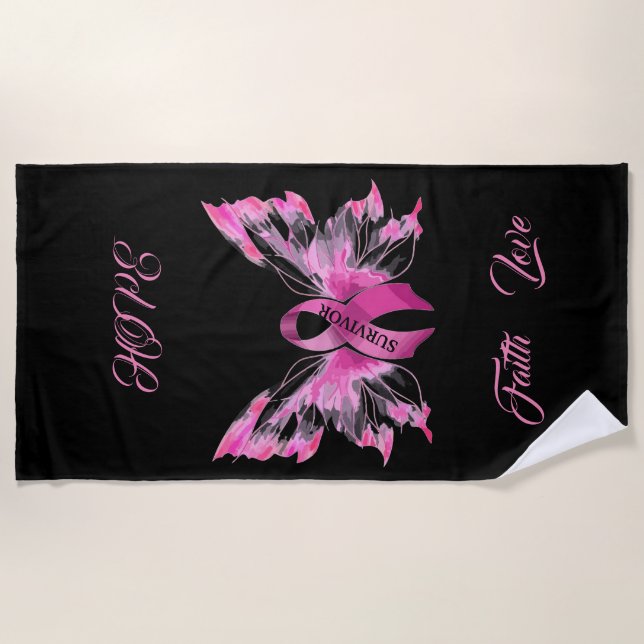 Breast Cancer Awareness  Beach Towel (Front)