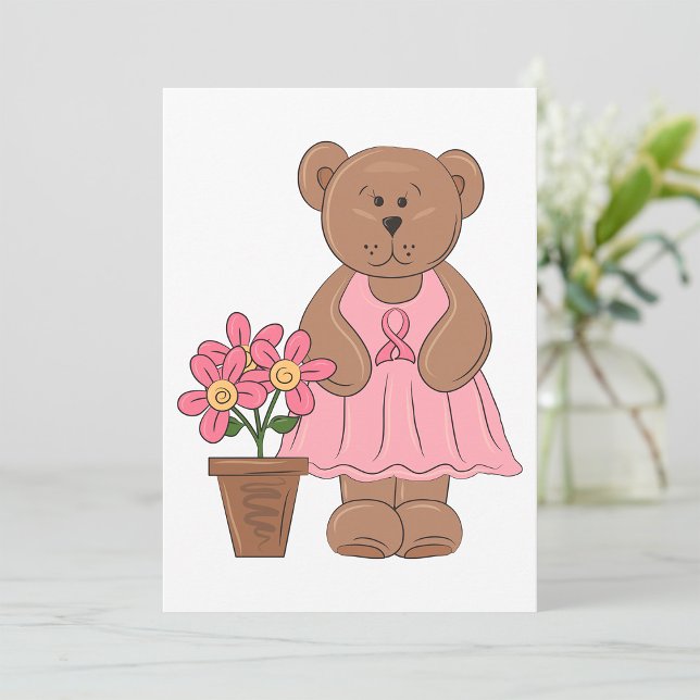 Breast Cancer Awareness Bear in Pink Dress  Invitation (Creator Uploaded)