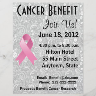 Breast Cancer Awareness Benefit Grey Floral Flyer