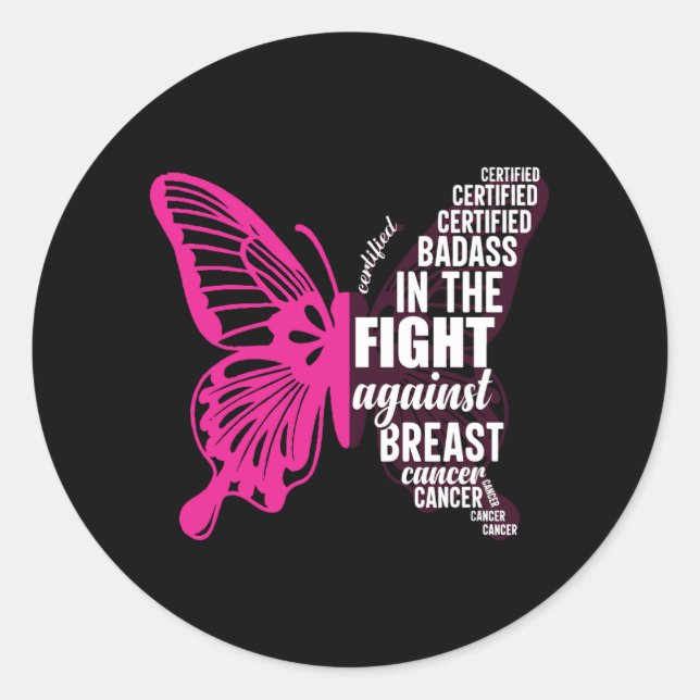 Breast cancer awareness best classic round sticker (Front)
