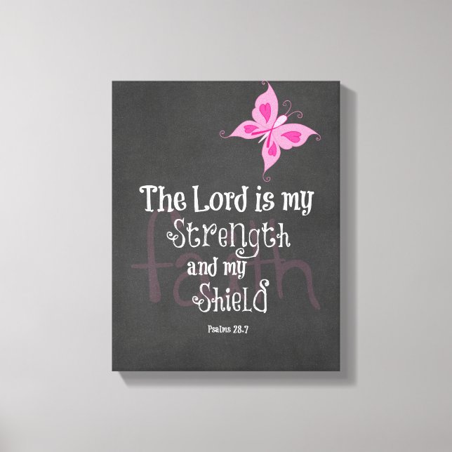 Breast Cancer Awareness Bible Verse Canvas Print (Front)