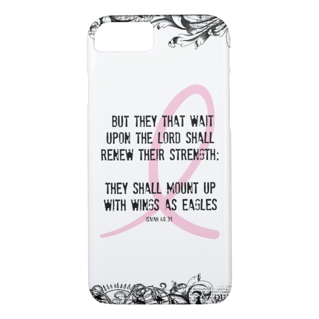 Breast Cancer Awareness Bible Verse Pink Ribbon Case-Mate iPhone Case (Back)