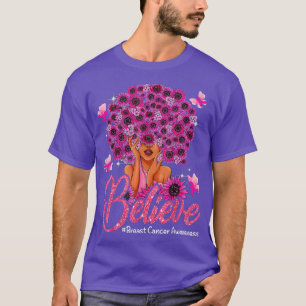 Breast Cancer Awareness Black Woman Warrior Suppor T-Shirt