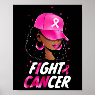 Breast Cancer Awareness Black Women Warrior Suppor Poster