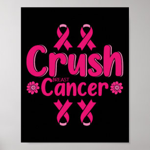 Breast Cancer Awareness Bling Pink Ribbon Poster