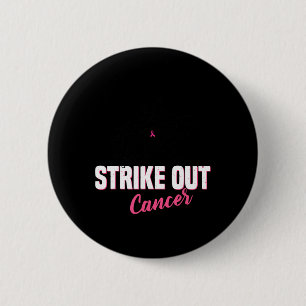 Breast Cancer Awareness - Bowling Strike Out Pink  6 Cm Round Badge