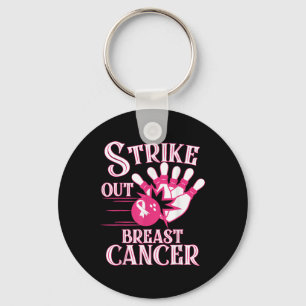 Breast Cancer Awareness - Bowling Strike Out Pink Key Ring