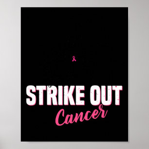 Breast Cancer Awareness - Bowling Strike Out Pink Poster