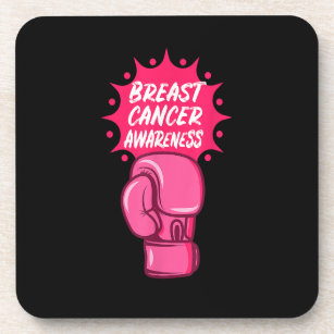 Breast Cancer Awareness Boxing Glove Support Survi Coaster