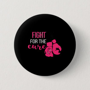 Breast Cancer Awareness Boxing Gloves Pink Ribbon 6 Cm Round Badge