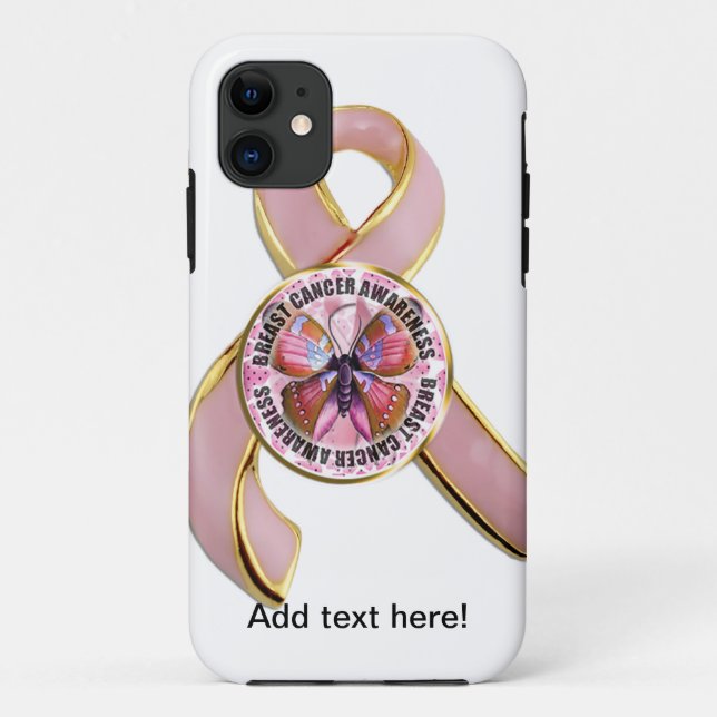 Breast Cancer Awareness Butterfly Case-Mate iPhone Case (Back)