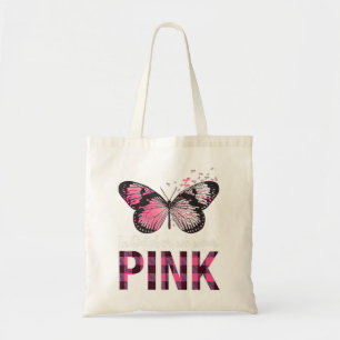 Breast Cancer Awareness Butterfly - In October We Tote Bag