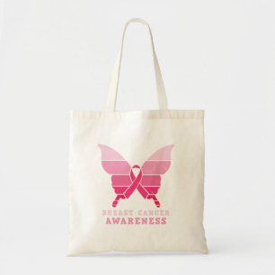 Breast Cancer Awareness Butterfly – Pink Ribbon Tote Bag