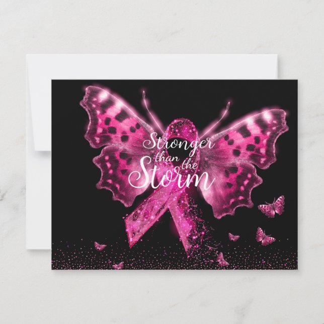 Breast Cancer Awareness Butterfly Quote Card (Front)
