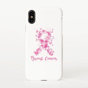Breast Cancer Awareness Butterfly Ribbon iPhone X Case