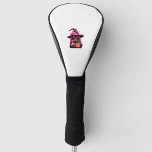 Breast Cancer Awareness Cat Halloween Pink Ribbon  Golf Head Cover
