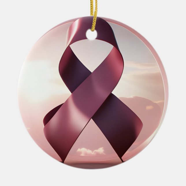 Breast Cancer Awareness Ceramic Tree Decoration (Front)