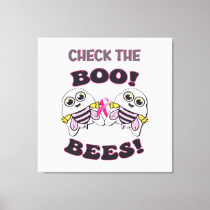Breast Cancer Awareness Check The Boo-Bees Canvas Print
