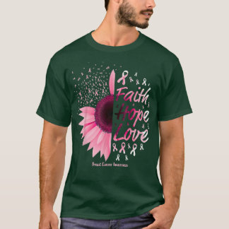 Breast Cancer Awareness Christian Faith Hope Love T-Shirt