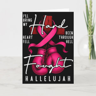 Breast Cancer Awareness Christian Hard Fought Hall Card