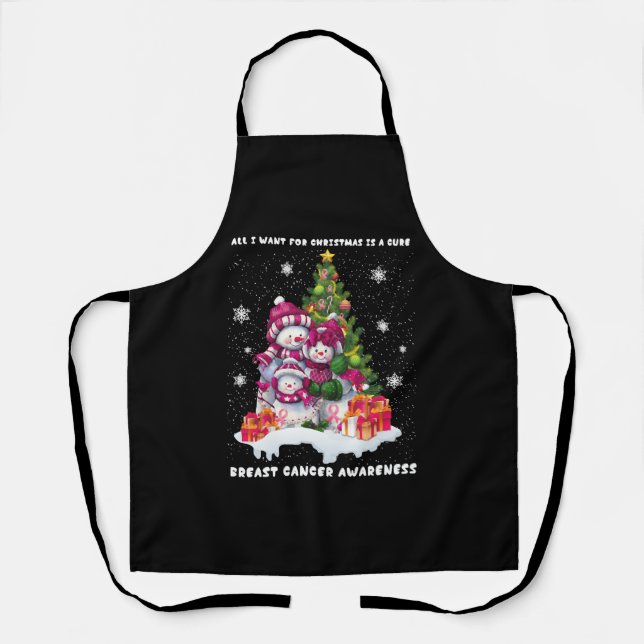 Breast Cancer Awareness Christmas Tree Apron (Front)