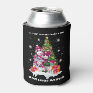 Breast Cancer Awareness Christmas Tree Can Cooler