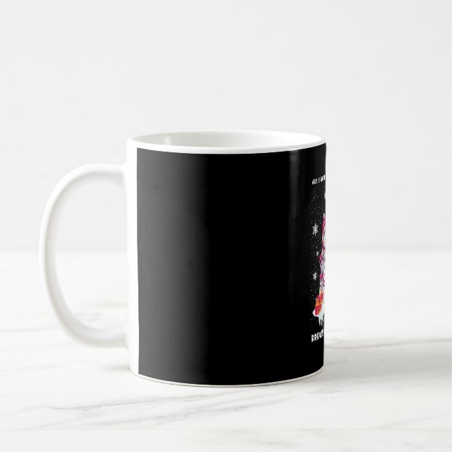 Breast Cancer Awareness Christmas Tree Coffee Mug (Left)