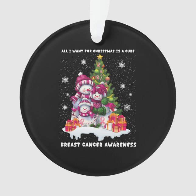 Breast Cancer Awareness Christmas Tree Ornament (Front)