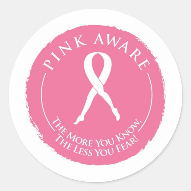 Breast Cancer Awareness Classic Round Sticker (Front)