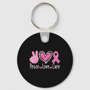 Breast Cancer Awareness Costume Pink Peace Love Cu Key Ring