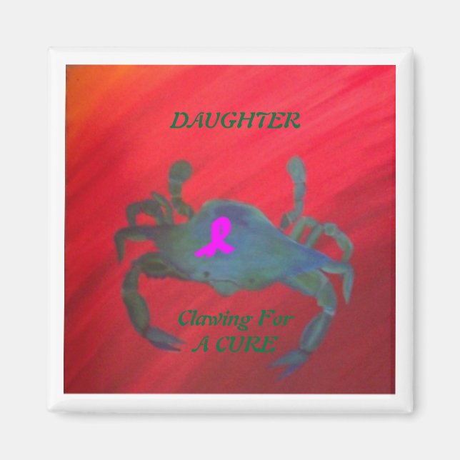 Breast Cancer Awareness Crab Magnet (Front)