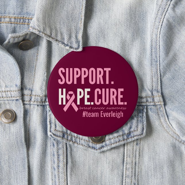 breast cancer awareness Custom Personalised Button (In Situ)