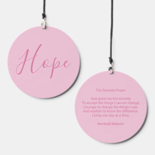 Breast cancer awareness custom text & quote pink wind chime