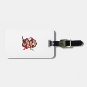 Breast Cancer Awareness Cute Sloth Pink Ribbon Ani Luggage Tag