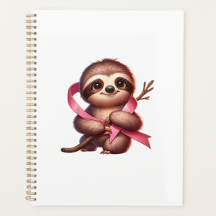 Breast Cancer Awareness Cute Sloth Pink Ribbon Ani Planner