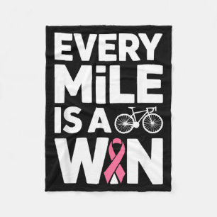 Breast cancer awareness cyclist biking cycling fleece blanket