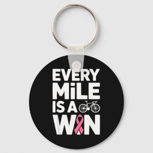 Breast cancer awareness cyclist biking cycling key ring