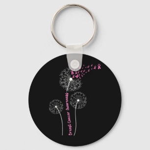 Breast Cancer Awareness Dandelion Wish Strength Key Ring