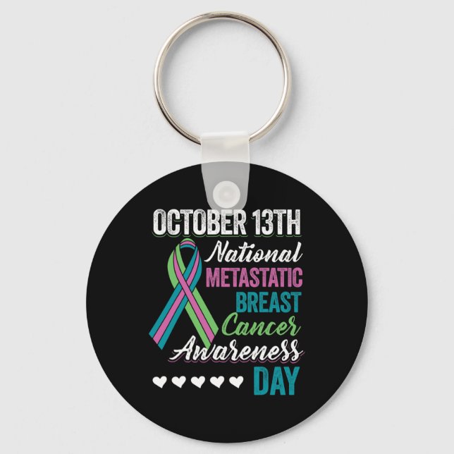 Breast Cancer Awareness Day October 13th  Key Ring (Front)